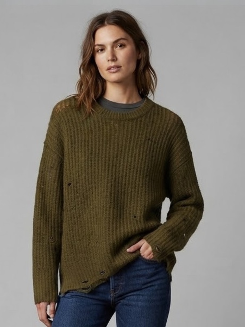 Arizona Juniors Crew Neck Long Sleeve Sweater(B 44” L 27”)